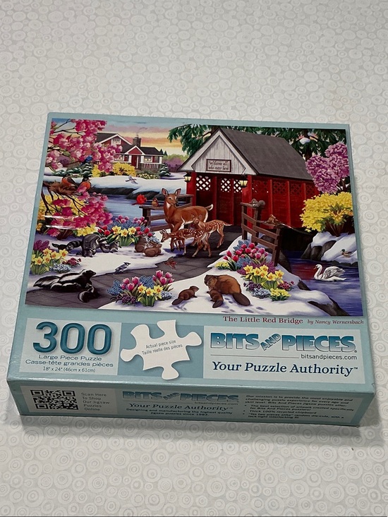 Bits And Pieces Other - The Little Red Bridge 300-Piece Puzzle - Multi Color
